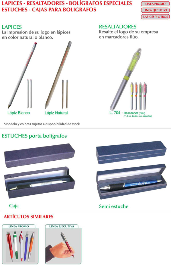 Lapices Resaltadores Boligrafos Especiales Estuches Cajas